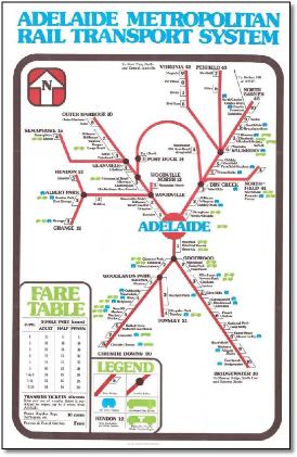 Adelaide train rail map 1978