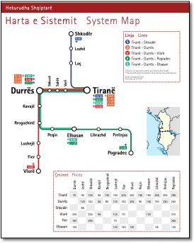 Albania train / rail map