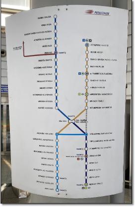 Athens in-car tram map