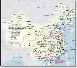 China train / rail map