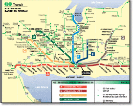 Toronto rail train map