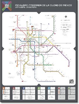 Mexico City Mapa MI CDMX train / rail map