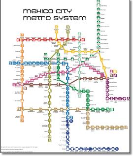 Mexico City Metro train / rail map
