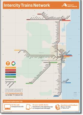 Australia NSW intercity train / rail map