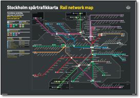 SL Spårtrafik Stiockholm Sweden Rail train map