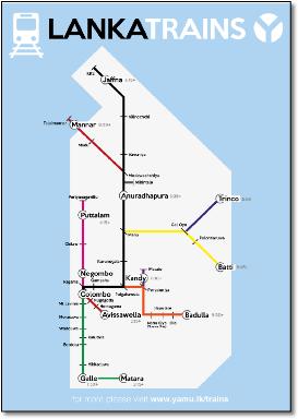 Sri Lanka train rail map