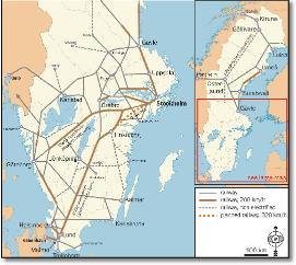 Sweden rail map