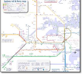 Sydney rail & ferry train / rail map