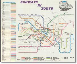 Tokyo train rail map 1975