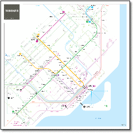 Toronto Metro train / rail map