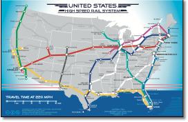 USA high speed train / rail map