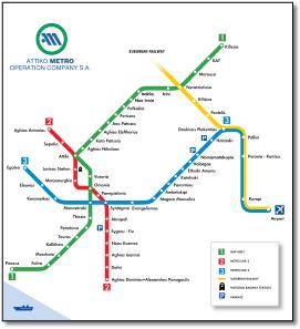 Athens metro map