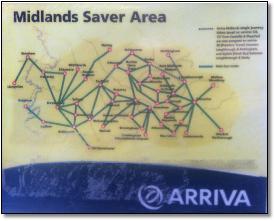 Arriva Midlands bus map