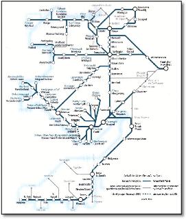 Arriva Trains Wales train rail network map