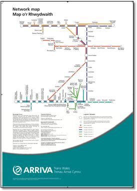 Arriva Trains Wales train rail network map