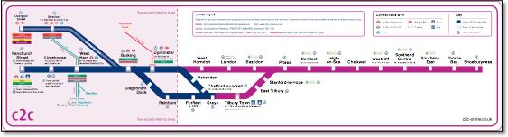 C2c London Tilbury Southend Train Rail Map C2c London Tilbury Southend Train Rail Map