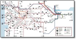 Central Scotland train / rail network map