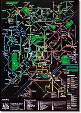 City of Nottingham Transport Maps, 1970s, Designed by Roy Manterfield