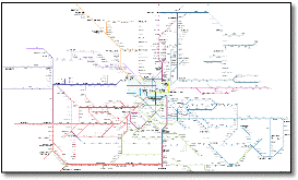 Commute from train rail map