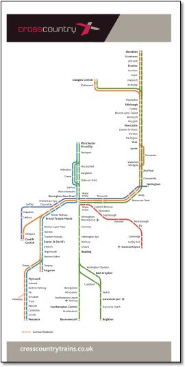 Cross Country train rail map