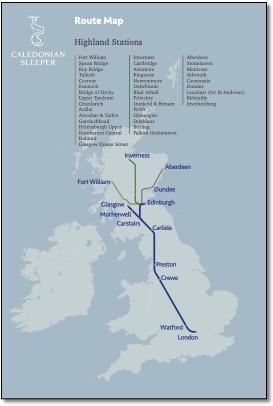 Train rail map Caledonian 