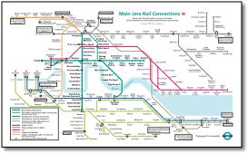 DLR main line connections rail train map