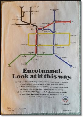 Eurotunnel teatowel map