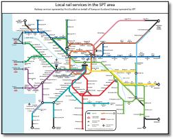 Glasgow SPTE train / rail network map