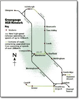 High Speed 2 Greengauge 21  route map