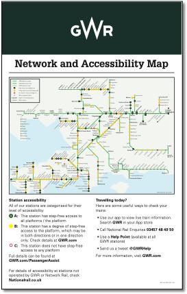 GWR Accessibility Network Map poster June 2020