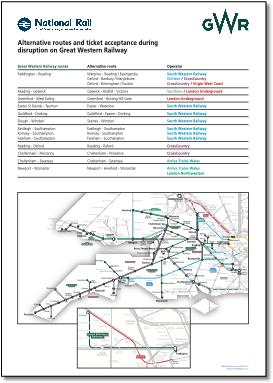 FGW alternative routes / disruption map