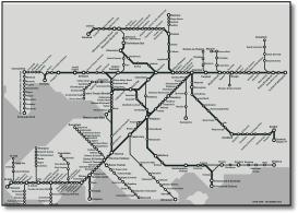 GWR Great Western Railway rail train map