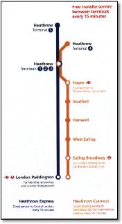 train map Heathrow Express Connect