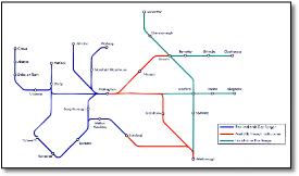 London Midland East Midlands Rover rail map