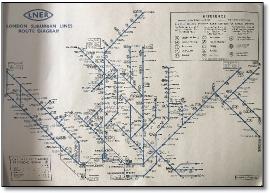 LNER TLondon suburban lines map train rail map