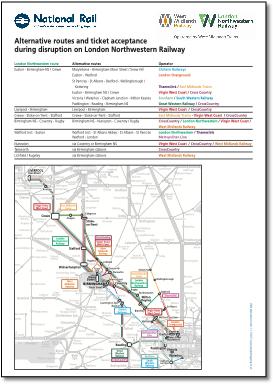 LM alternative routes / disruption map