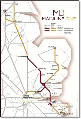 MainLine One ML1 rail train map
