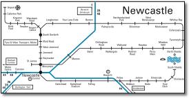 Newcastle train rail map 