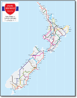 New Zealand schematic road map