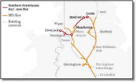 Northern Powerhouse train rail map