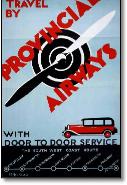 Provincial Airways poster and  map 