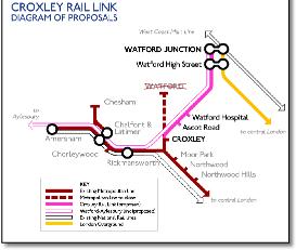 Croxley train rail link map
