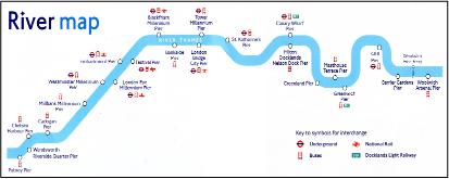 River Thames London River Services map