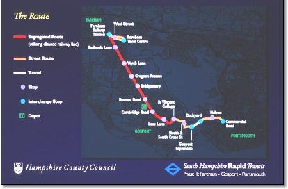 South Hampshire rapid transit route proposal map