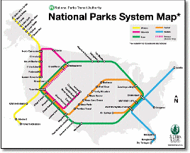 USA national parks map