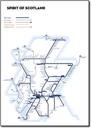 Spirit of Scotland train / rail network map