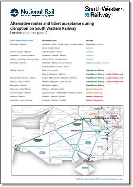SWT alternative routes / disruption map