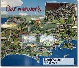 South West Trains rail map SWR illustrated map
