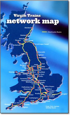 Virgin Trains network rail map