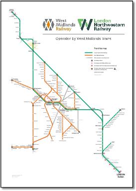 West Midlands Trains rail / train map